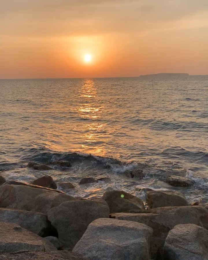 古賀の海岸　夕陽をみる散歩